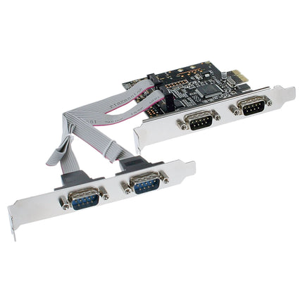PCI Express seriële RS232 kaart – 4x 9-pins SUB-D – PCIe x1