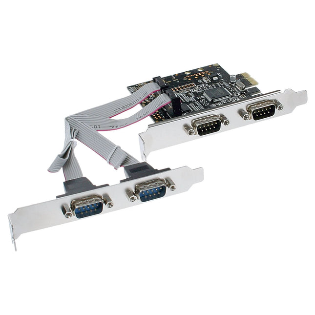 PCI Express seriële RS232 kaart – 4x 9-pins SUB-D – PCIe x1