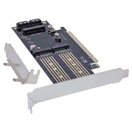 PCI Express x16 uitbreidingskaart naar 2x M.2 en 1x mSATA