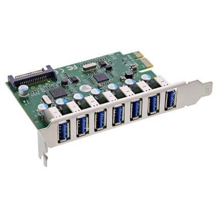 PCIe USB 3.2 Gen.1 uitbreidingskaart met 7x USB-A poorten
