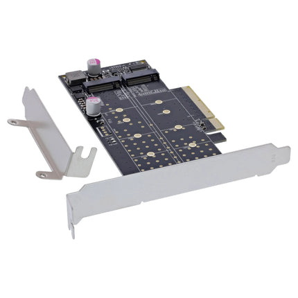PCIe uitbreidingskaart voor 2x NVMe M.2 SSD (PCIe 3.0 x8, Bifurcation