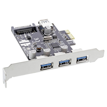 PCIe USB 3.2 Gen.1 uitbreidingskaart met 3 externe en 1 interne USB-A poort