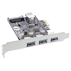 PCIe USB 3.2 Gen.1 uitbreidingskaart met 3 externe en 1 interne USB-A poort