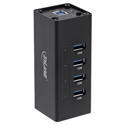 1 meter - USB hub – 4 poorten – USB 3.2 Gen.1 – met externe 12V voeding – zwart