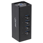 1 meter - USB hub – 4 poorten – USB 3.2 Gen.1 – met externe 12V voeding – zwart