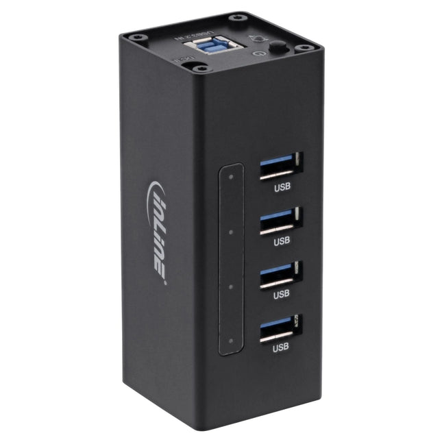 1 meter - USB hub – 4 poorten – USB 3.2 Gen.1 – met externe 12V voeding – zwart