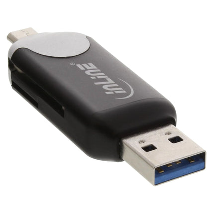USB 3.0 / USB 2.0 dubbele kaartlezer voor SDXC en microSDXC (OTG)