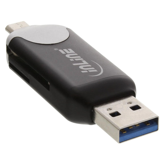 USB 3.0 / USB 2.0 dubbele kaartlezer voor SDXC en microSDXC (OTG)