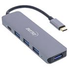 15 cm - USB-C hub – 4x USB-A + USB-C Power Delivery – USB 3.2 Gen.1 – 5 Gb/s – aluminium
