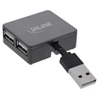 4 cm - USB 2.0 4-poorts hub – USB-A mannelijk naar 4x USB-A vrouwelijk - Zwart