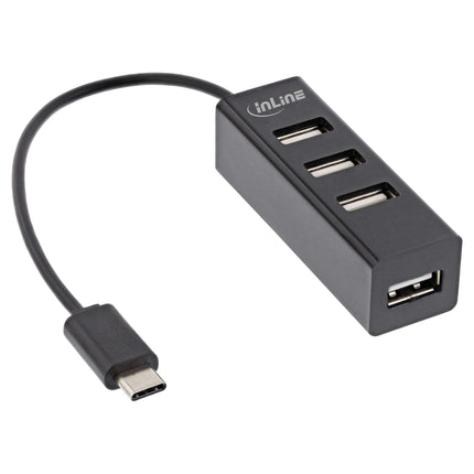 15 cm - USB 2.0 4-poorts hub – USB-C naar 4x USB-A - Zwart