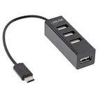 15 cm - USB 2.0 4-poorts hub – USB-C naar 4x USB-A - Zwart