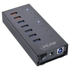 60 cm - USB 3.2 Gen.1 hub – 7 poorten – USB-A/USB-C – 5 Gb/s – aluminium – externe voeding