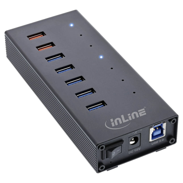 60 cm - USB 3.2 Gen.1 hub – 7 poorten – USB-A/USB-C – 5 Gb/s – aluminium – externe voeding