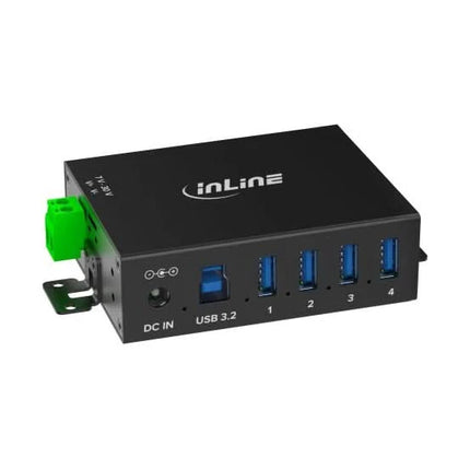 Industriële USB 3.2 Gen.1 hub – 4x USB-A – 5 Gb/s – aluminium – 24W voeding