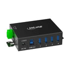 Industriële USB 3.2 Gen.1 hub – 4x USB-A – 5 Gb/s – aluminium – 24W voeding