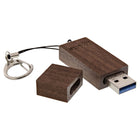 Woodstick USB 3.0 geheugenstick 128 GB – walnoot met sleutelhanger