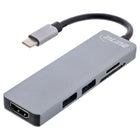 USB-C multifunctionele hub met HDMI 4K, USB-A en SD/MicroSD kaartlezer