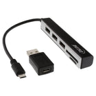 15 cm Micro USB OTG kaartlezer met 3-poorts USB hub