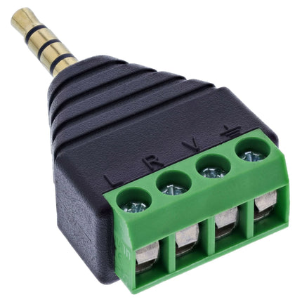 Adapter 3,5 mm jack 4-pins (TRRS) naar aansluitblok – zwart