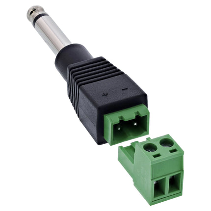 Adapter 6,35 mm jackplug (TS) naar 2-polig aansluitblok – mono