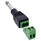 Adapter 6,35 mm jackplug (TS) naar 2-polig aansluitblok – mono
