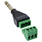 Adapter 6,35 mm jackplug (TRS) naar 3-polig aansluitblok – stereo