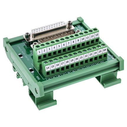 D-Sub 25 aansluitblok – stekker/bus – schroefklem – DIN-rail