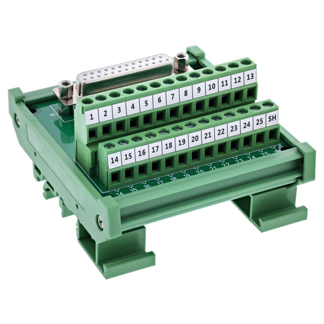 D-Sub 25 aansluitblok – contactdoos – schroefklem – DIN-rail