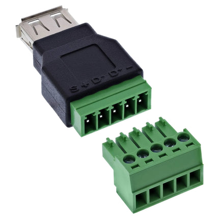 USB-A aansluitblok – USB-A aansluiting naar 5-polige schroefklem – zonder kabel