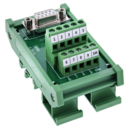 D-Sub 9 aansluitblok – D-Sub 9 contactdoos naar schroefklem – DIN-railmontage