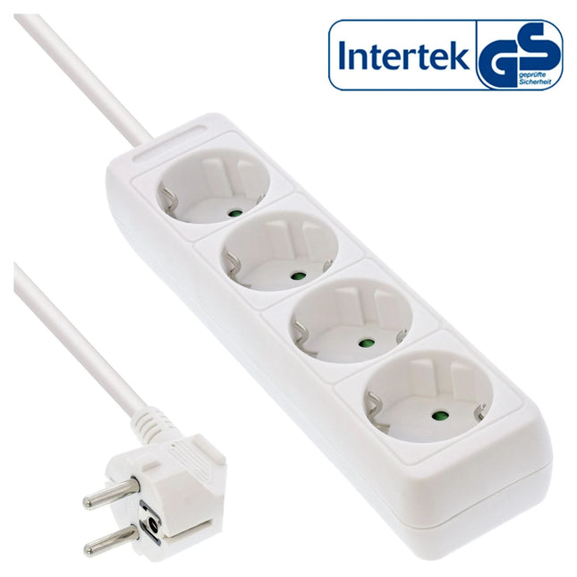 3 meter Stekkerdoos met 4 contacten - wit