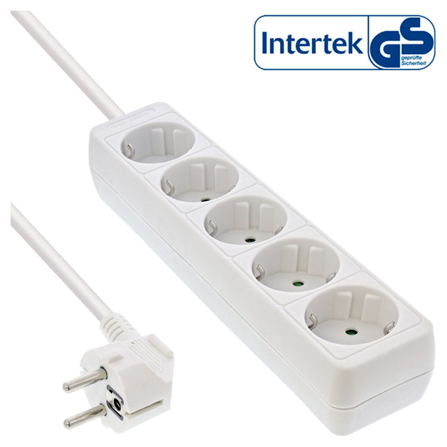 1,5 meter Stekkerdoos met 5 contacten - wit