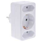 Wandcontactdoosadapter – 2x Euro + 1x Schuko - wit