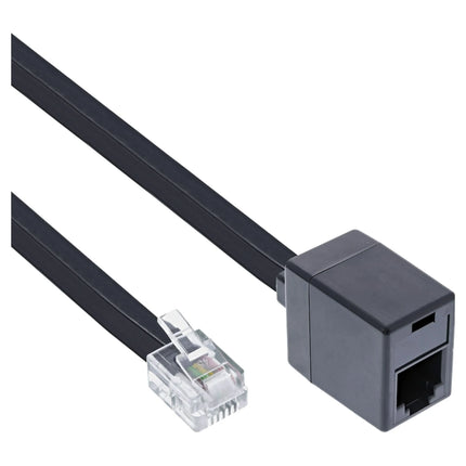 10 meter Modulaire RJ12-verlengkabel – 6P6C – male/female - zwart