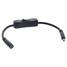 20 cm DC-kabel met schakelaar 3,5 x 1,35 mm – zwart