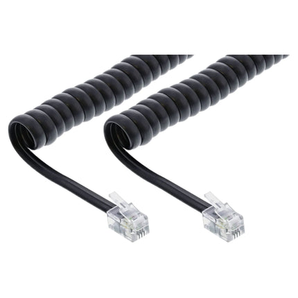 2 meter piraalkabel RJ10 – 4P4C – male/male – zwart