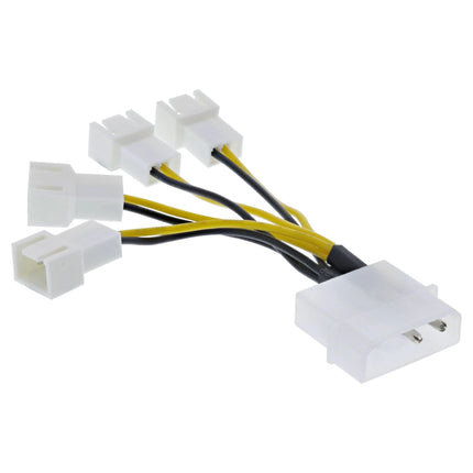 5 cm Voedingsadapterkabel Molex naar 4x 3-pins ventilator