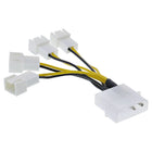 5 cm Voedingsadapterkabel Molex naar 4x 3-pins ventilator