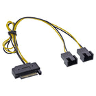 30 cm SATA-voedingskabel naar 2x 2-pins ventilator (Y-splitter)