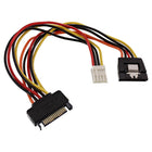 15 cm SATA-voedingsadapter met doorlus en 3,5” (floppy) voedingsconnector