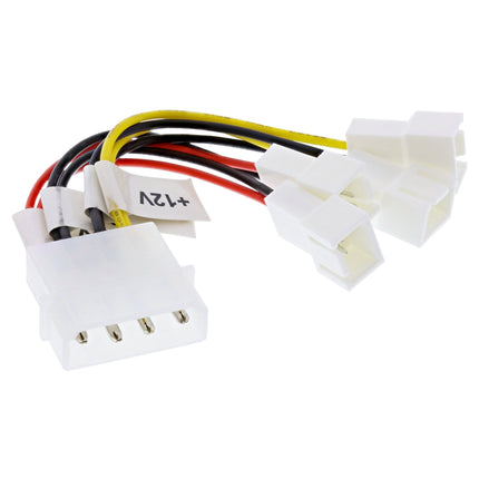 10 cm 4-pins Molex naar 4x ventilatoradapter (2x 12V + 2x 5V - 3-pins