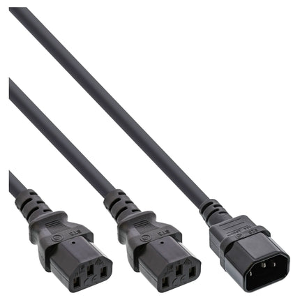 1 ,8 meter IEC-C14 naar 2x IEC-C13 Y-stroomkabel – zwart