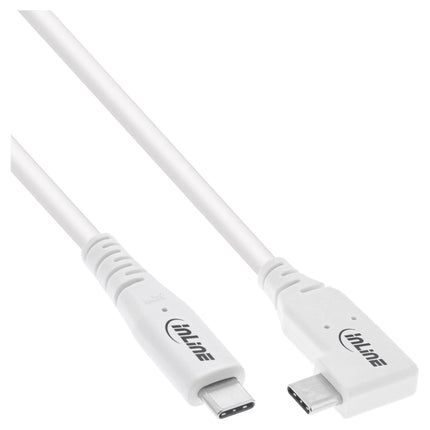 50 cm USB4 USB-C kabel – USB-C male naar haakse USB-C male – 40 Gbit/s – 240 W – 8K@60Hz - wit - verguld