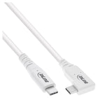 50 cm USB4 USB-C kabel – USB-C male naar haakse USB-C male – 40 Gbit/s – 240 W – 8K@60Hz - wit - verguld