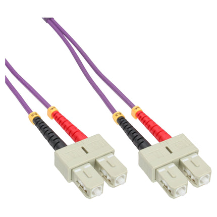 2 meter Fiber optische duplexkabel SC/SC OM4 50/125µm - paars