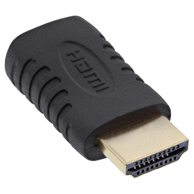 HDMI naar Mini HDMI adapter – HDMI mannelijk / Mini HDMI vrouwelijk – verguld - zwart