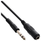 5 meter 6,3 mm jack stereo verlengkabel – mannelijk/vrouwelijk - zwart
