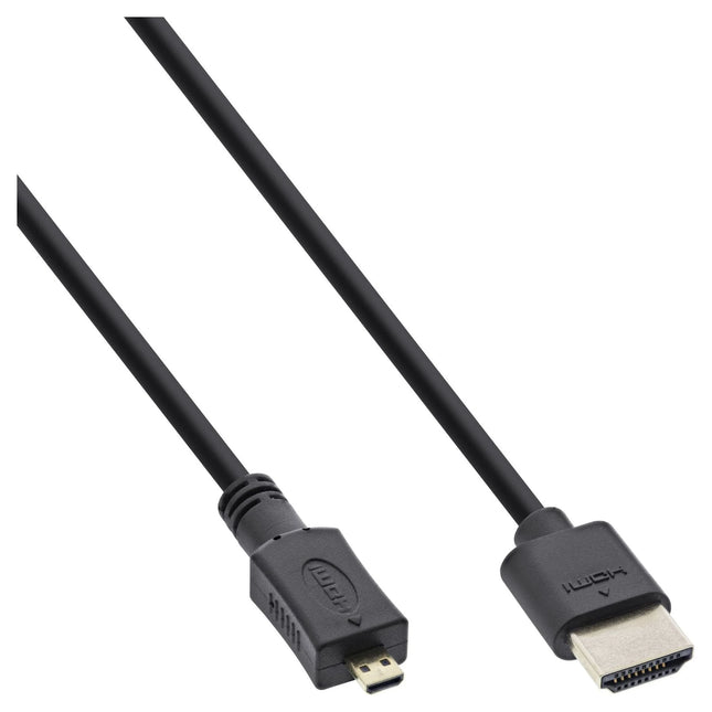 30 cm Dunne Micro HDMI naar HDMI kabel – HDMI 2.0b – 4K 60Hz – zwart