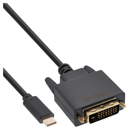 1 meter USB-C naar DVI-D kabel – Full HD 1080p - zwart - verguld